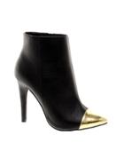 Asos Arrow Point Ankle Boots With Toecap - Black