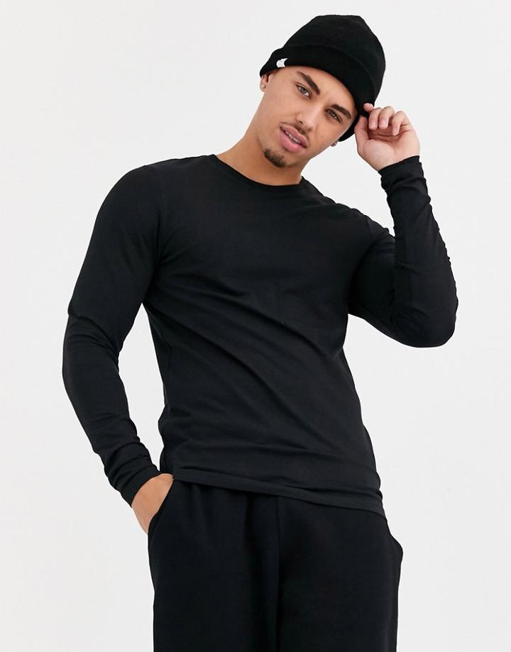 Only & Sons Slim Fit Long Sleeve Top In Black