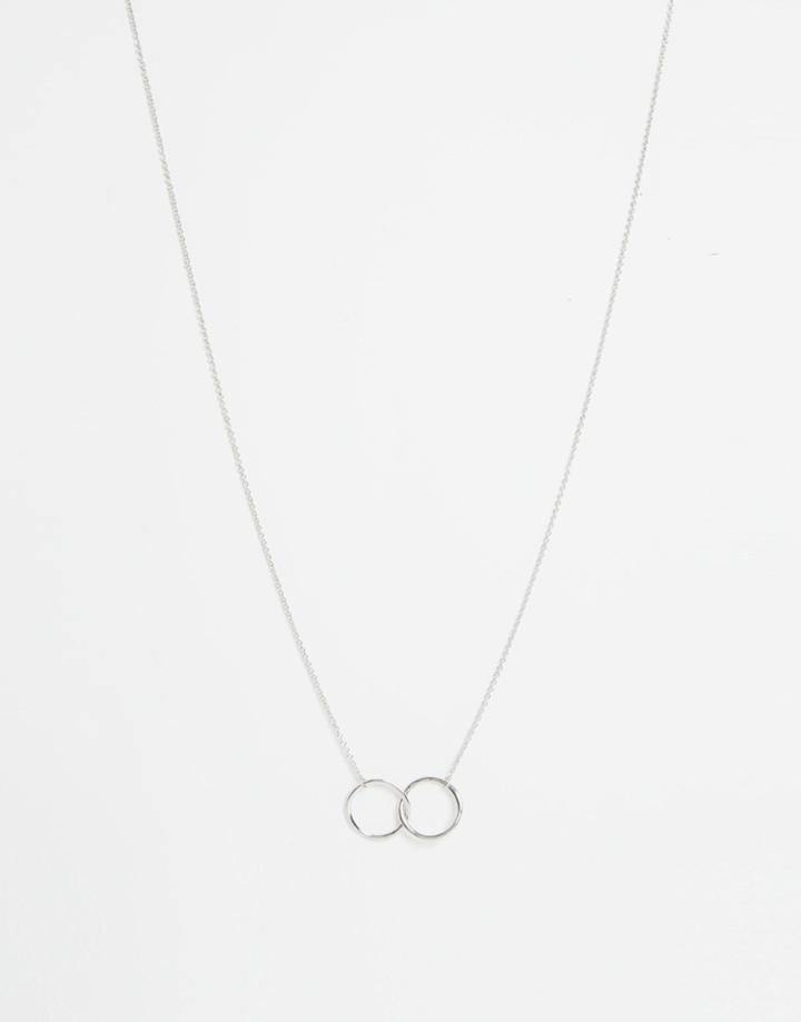 Asos Necklace With Interlinking Rings In Silver - Rhodium