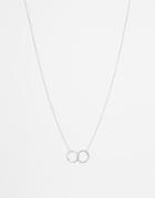 Asos Necklace With Interlinking Rings In Silver - Rhodium