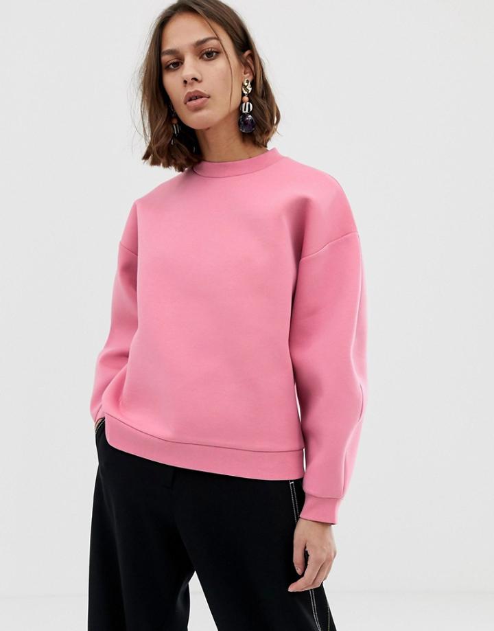 Asos White Bonded Sweatshirt-pink