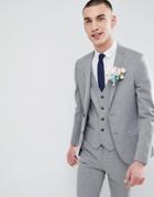 River Island Wedding Skinny Fit Suit Jacket In Gray