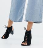 Asos Design Wide Fit Truly Lace Up Heeled Sandals - Black
