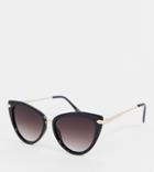 Aldo Cateye Sunglasses With Metal Frame In Beige - Black