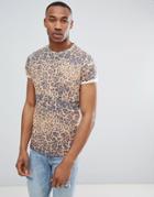 Asos Design T-shirt With Leopard Print - White