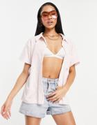 Na-kd X Lovisa Wallin Towelling Shirt In Pink - Part Of A Set