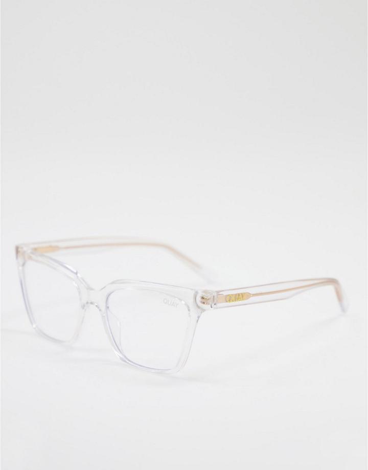 Quay Ceo Womens Cat Eye Blue Light Glasses In Clear