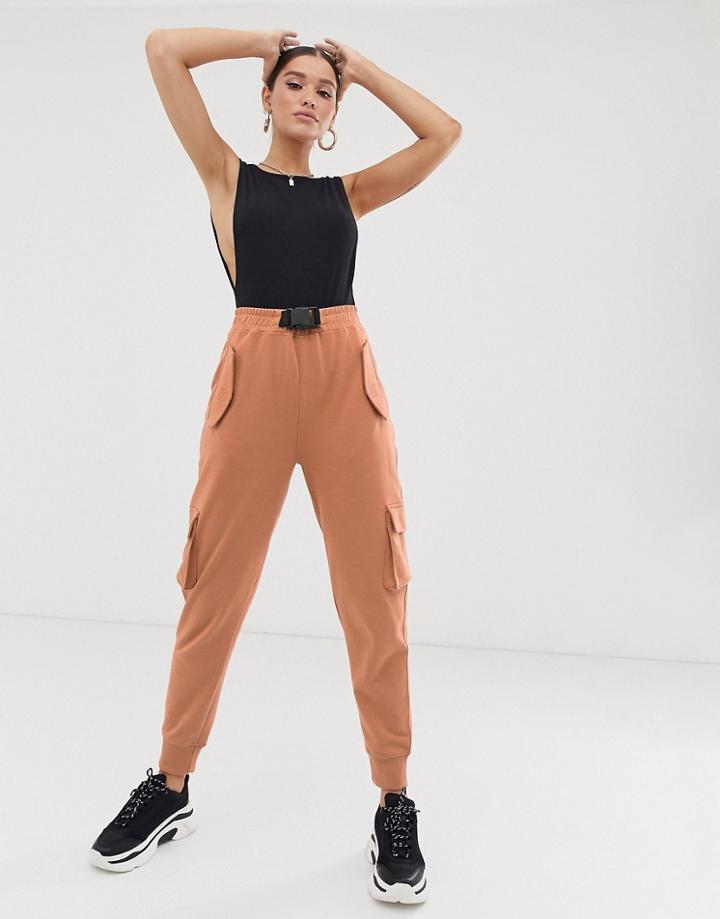 Public Desire X Lissy Roddy Relaxed Sweatpants With Cuffs - Brown