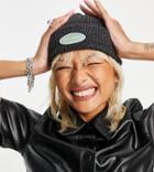 Collusion Fisherman Beanie With Logo In Charcoal-grey