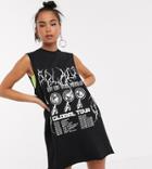 Collusion Tour Print Mini Dress-multi