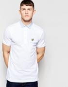 Lyle & Scott Fabric Mix Collar Polo Shirt - White