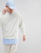 Fairplay Sweatshirt With Chenille Logo In Boxy Fit - White