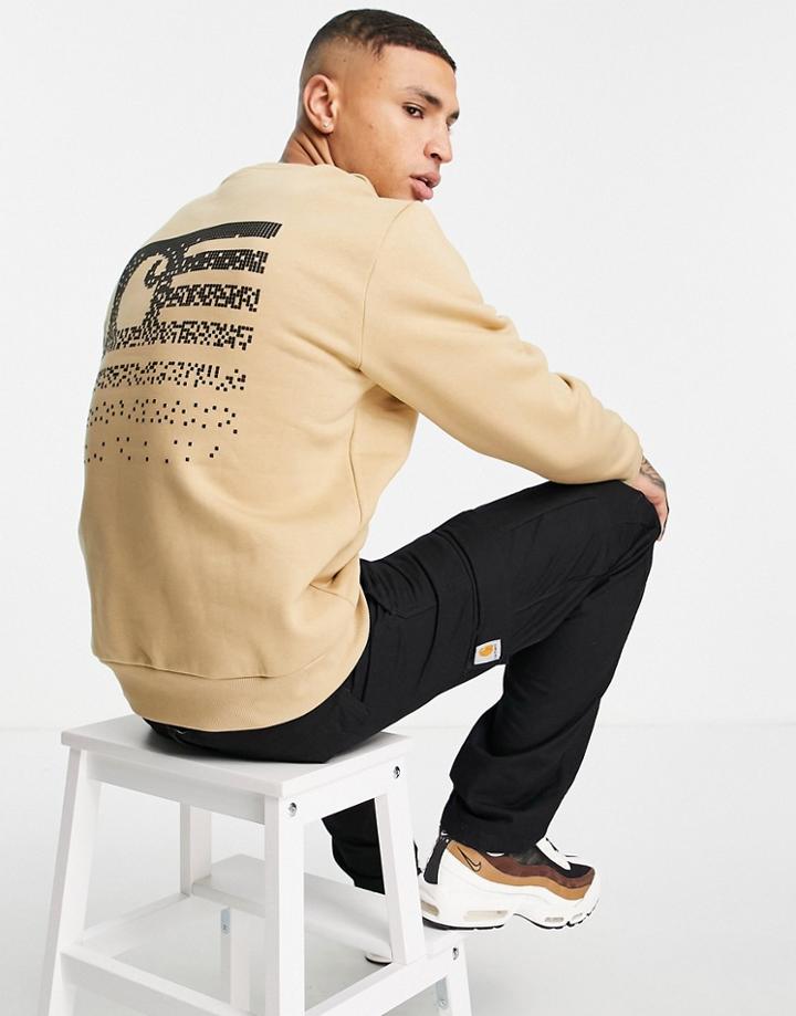 Carhartt Wip Fade State Back Print Sweatshirt In Brown