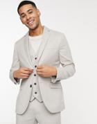 Topman Skinny Suit Jacket In Stone-neutral