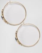 Johnny Loves Rosie Aria Navy Jewel Hoop Earrings - Navy