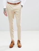 Harry Brown Biscuit Stretch Skinny Fit Suit Pants - Beige