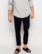 Asos Skinny Chinos In Ankle Grazer - Navy