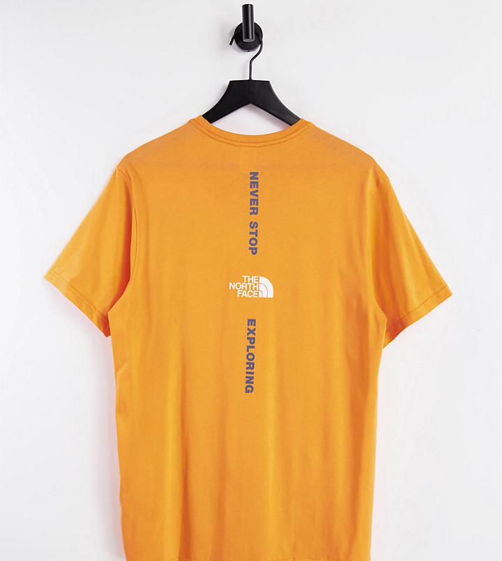 The North Face Vertical T-shirt In Orange Exclusive At Asos