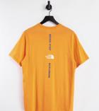 The North Face Vertical T-shirt In Orange Exclusive At Asos