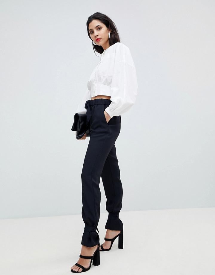 Boss Casual Tailored Jogger With Tie Detail - Navy
