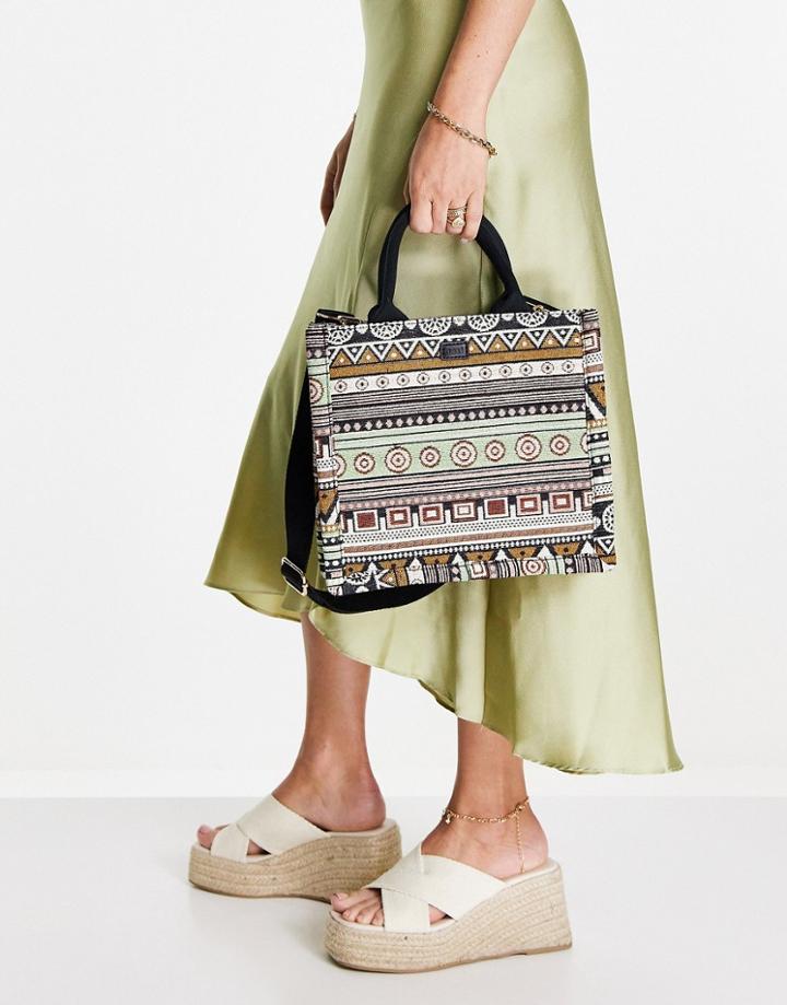 Nali Small Pattern Print Tote Bag In Green