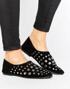 Pull & Bear Eyelet Detail Soft Shoe - Black