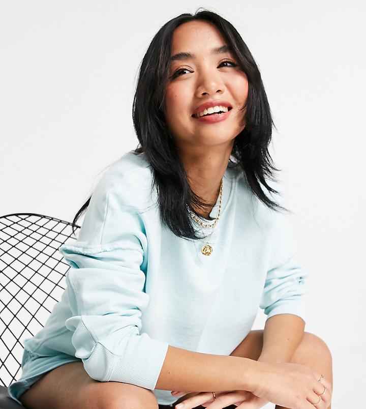 River Island Petite Logo Coordinating Sweatshirt In Blue-blues