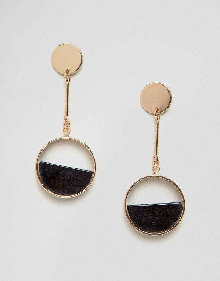 New Look Half Circle Drop Earrings - Black