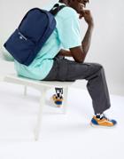 Asos Design Across Body Backpack In Navy With Worldwide Print - Navy