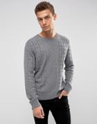 Abercrombie & Fitch Crew Neck Sweater Cable Knit In Dark Gray - Gray