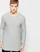 Jack & Jones Waffle Knit Sweater - Light Gray Melange