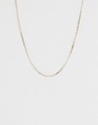 Asos Design Necklace In Figaro Chain In Gold Tone - Gold