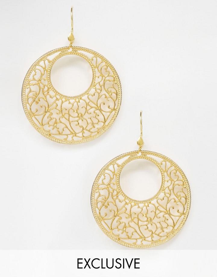 Ottomans Hands Filigree Hoop Earrings - Gold