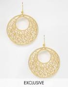 Ottomans Hands Filigree Hoop Earrings - Gold
