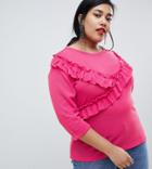 Junarose Light Weight Sweater With Frill Detail - Pink