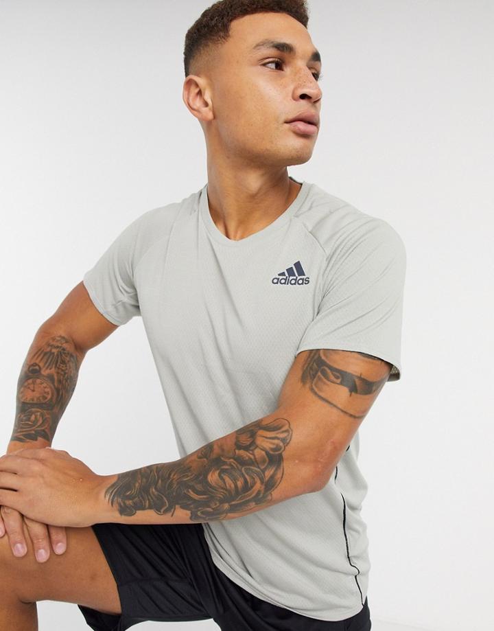 Adidas Running T-shirt In Gray