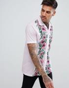 Urban Threads Floral Print Revere Collar Shirt - Cream