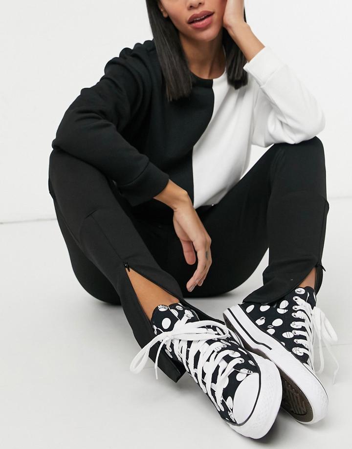 Only Leggings With Ankle Zips In Black