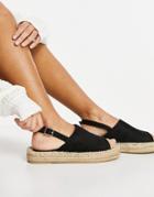 South Beach Espadrilles With Back Strap In Black-pink