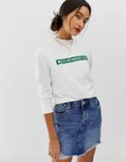 Only Organic Cotton Slogan Sweat - Multi