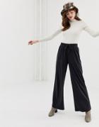 Monki Soft Wide Leg Sweatpants In Black