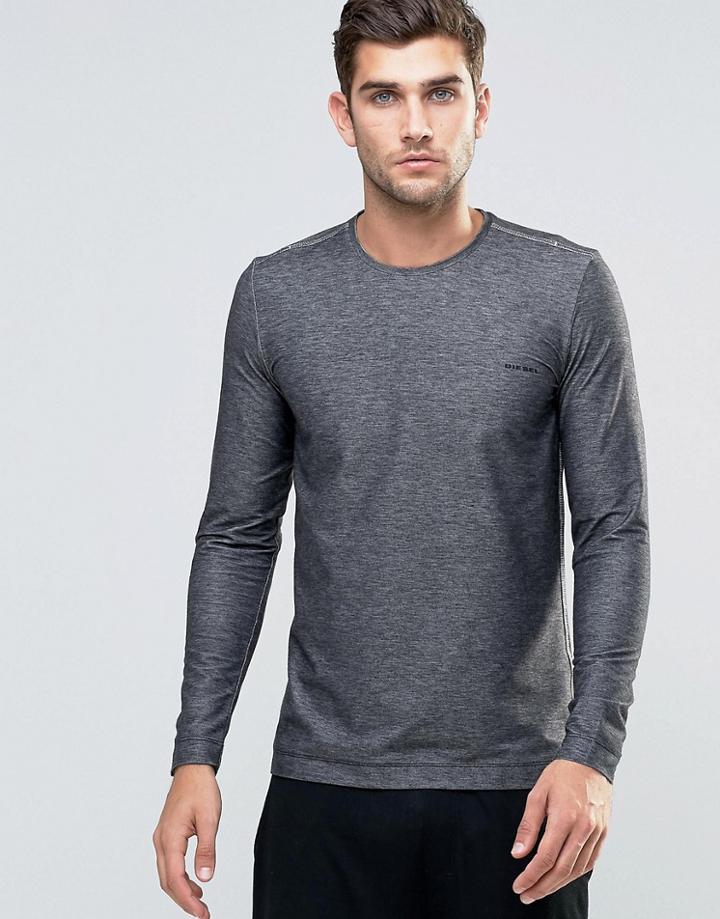 Diesel Under Denim Long Sleeve Top In Regular Fit - Black