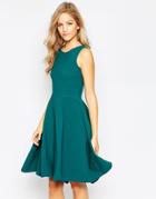 Closet Full Skater Dress With Cut Out Back - Teal