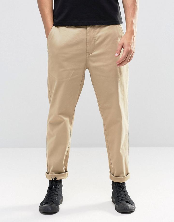 Lindbergh Chino With Drop Crotch In Sand - Stone