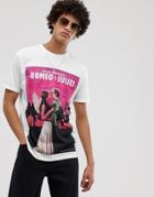 Asos Design Valentines T-shirt With Romeo And Juliet Poster Print - White