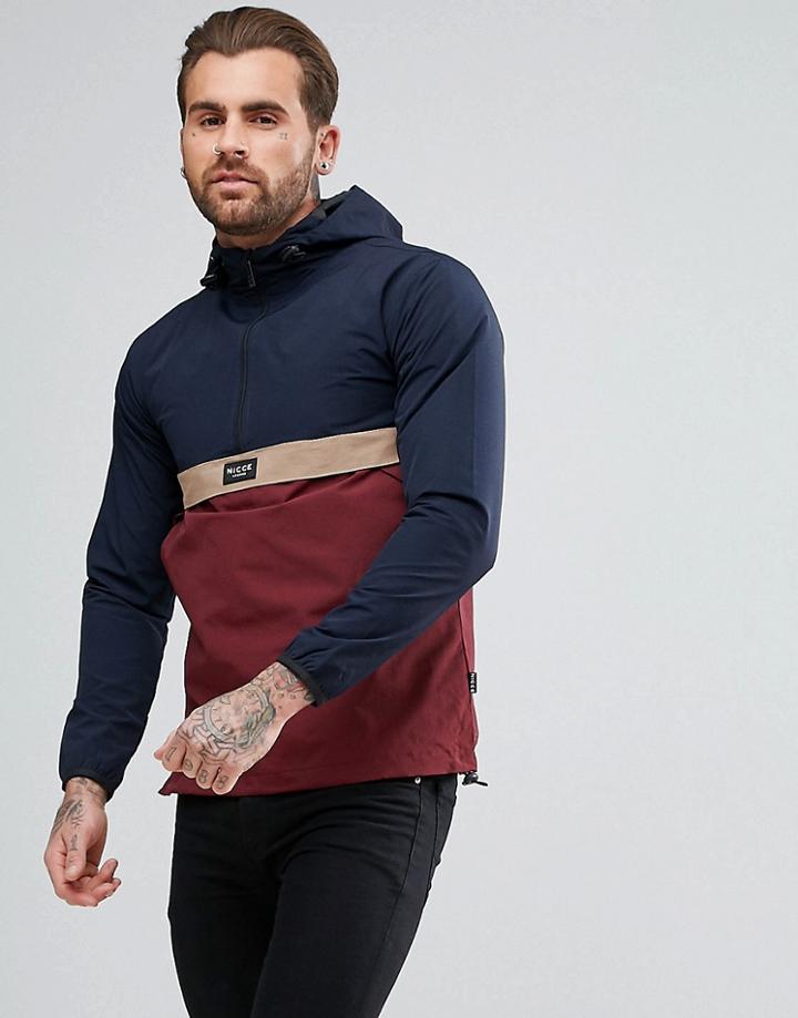 Nicce London Overhead Jacket With Hood - Navy