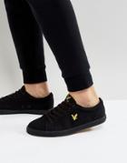 Lyle And Scott Hawker Sneakers In Black Gum Sole - Black