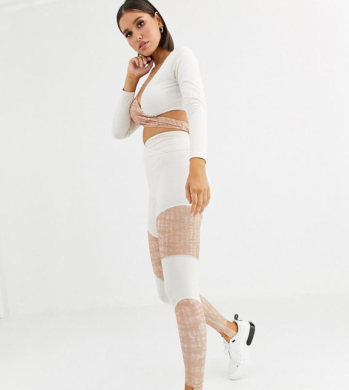 Wolf & Whistle Tie Dye Leggings In Stone