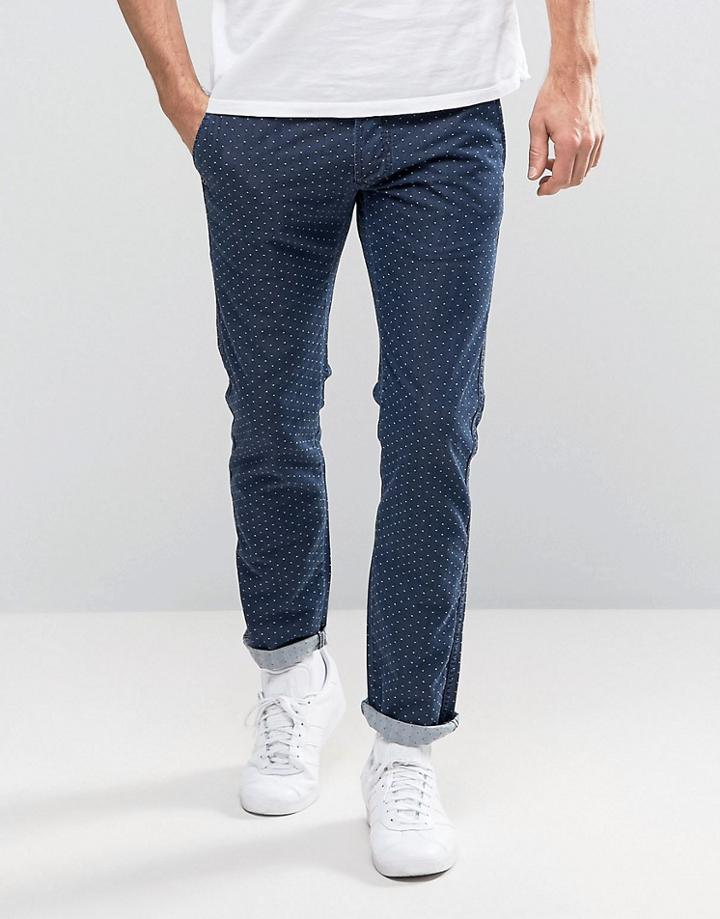 Edwin 55 Japanese Dot Relaxed Chinos - Blue