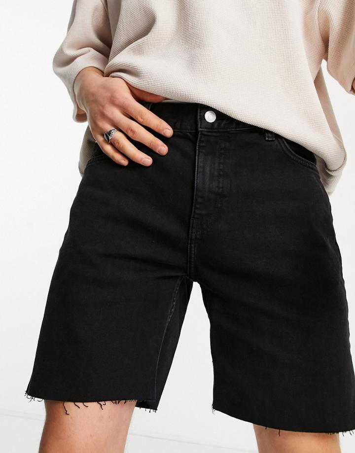 Weekday Vision Denim Shorts In Tuned Black